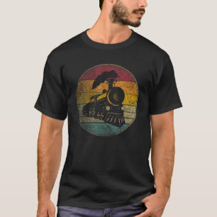 Train Model Locomotive Gif Retro Style Vintage Fun T-Shirt