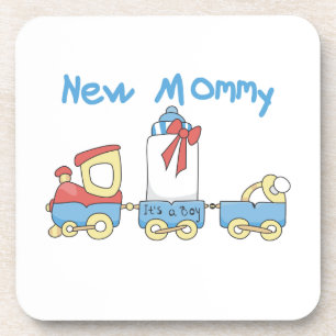 Train New Mummy It's a Boy Gifts Coaster
