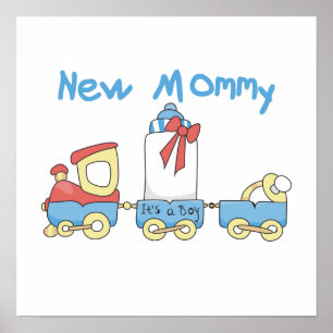 Train New Mummy It's a Boy Gifts Poster