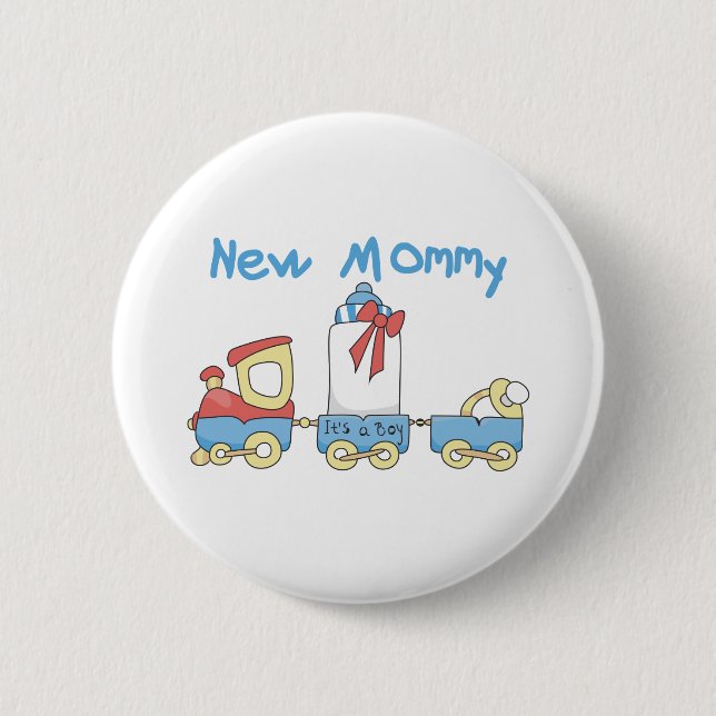 Train New Mummy of Boy tshirts and Gifts 6 Cm Round Badge (Front)