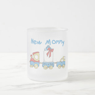 Train New Mummy of Boy tshirts and Gifts Frosted Glass Coffee Mug