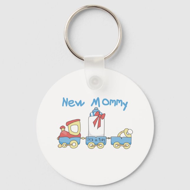 Train New Mummy of Boy tshirts and Gifts Key Ring (Front)
