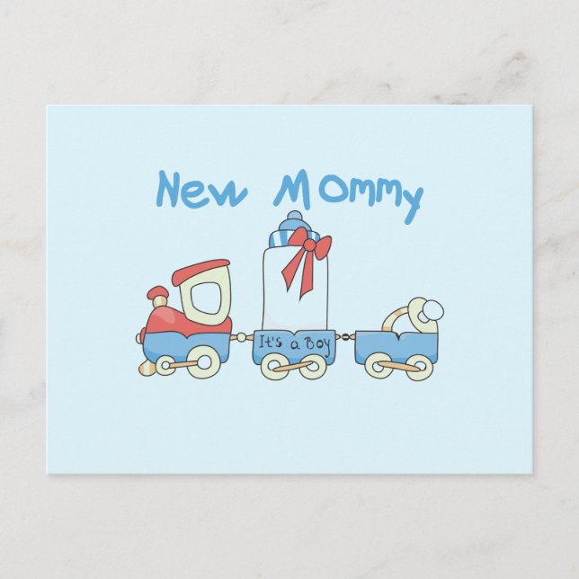 Train New Mummy of Boy tshirts and Gifts Postcard (Front)