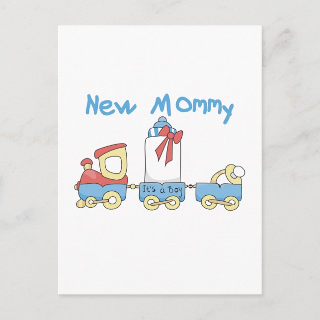 Train New Mummy of Boy tshirts and Gifts Postcard (Front)