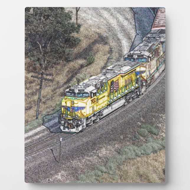 Train on the Tehachapi Loop Plaque (Front)
