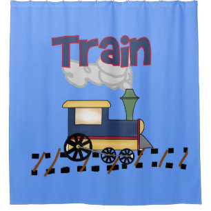 Train on Track Kids Transportation Locomotive Shower Curtain