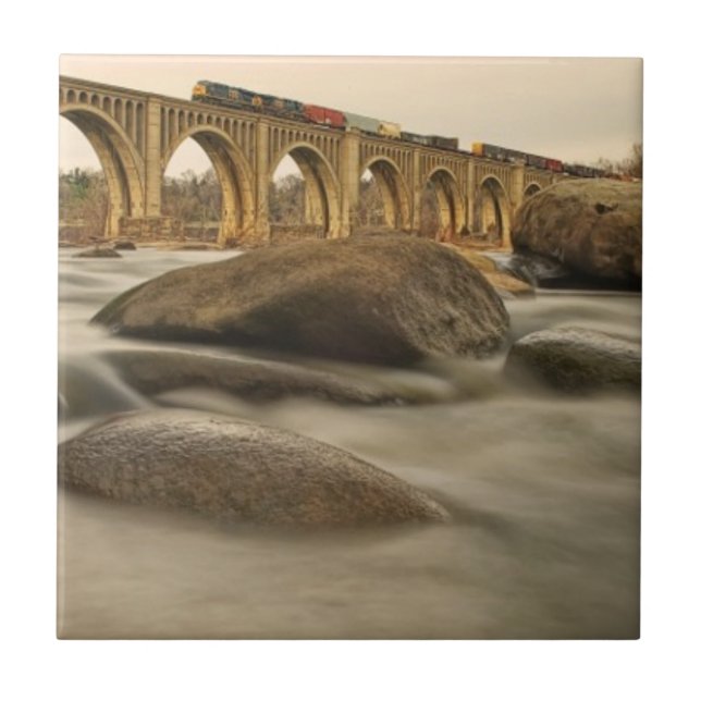 Train over James River Tile (Front)
