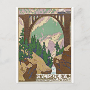Train over the bridge, Graubünden, Switzerland Postcard