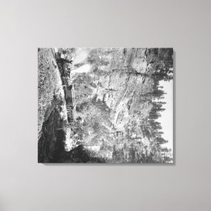 Train Passes through Elk Canyon near Canvas Print