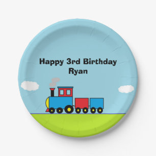 "Train" Personalised Paper Plates