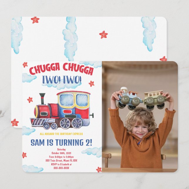 Train Photo Invitations (Front/Back)