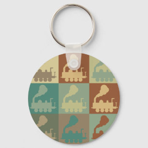 Train Pop Art Key Ring