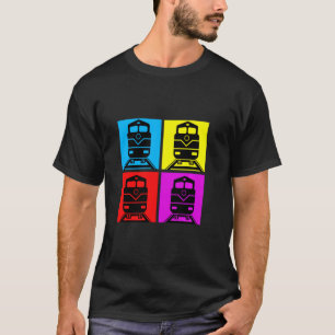 Train Pop Art Train Driver Steam Engine Locomotive T-Shirt
