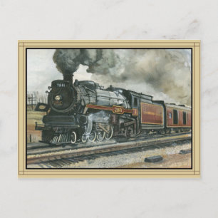 Train Postcard With Border