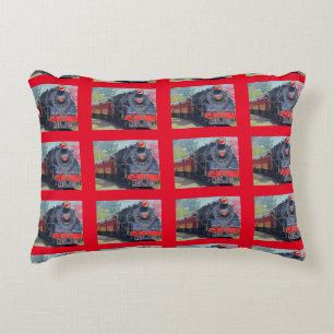 'Train'  Print'  Kids Room Decorative Cushion