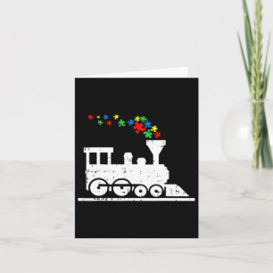 Train Puzzle Piece Autism Awareness Cute Boys Kids Card