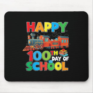 Train Railroad Happy 100th Day Of School Kids Boys Mouse Pad