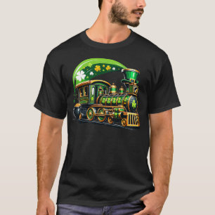 Train Railroad Kids Toddler Boys St Patricks Day T T-Shirt