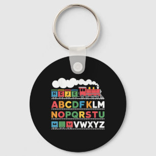 Train Railroad Lover Abc Alphabet A-z Abcs Kinderg Key Ring
