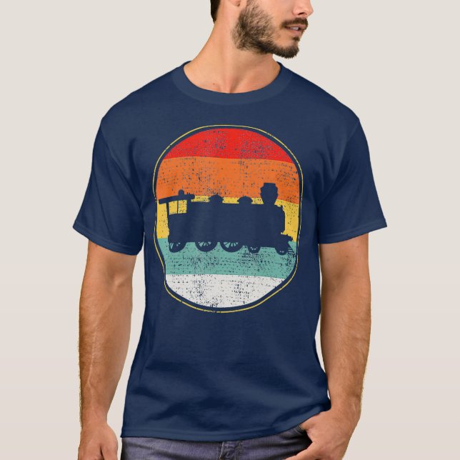 Train Railroad Retro Vintage T-Shirt (Front)