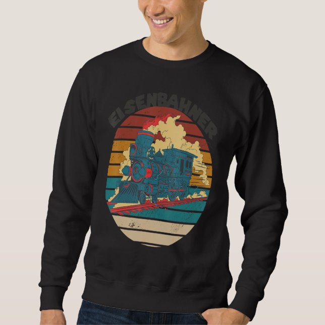 Train Railroad Steam Locomotive Railway Conductor Sweatshirt (Front)