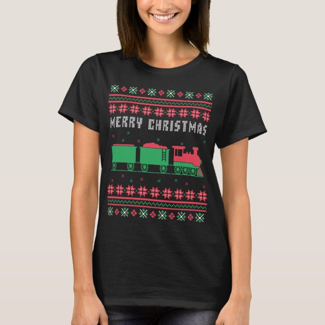 Train Railroad Ugly Christmas Sweater (Front)