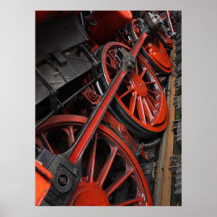 Train rails on tracks poster