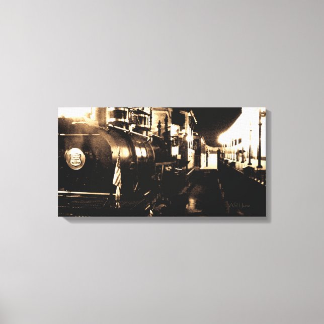 Train ready to depart station canvas print (Front)