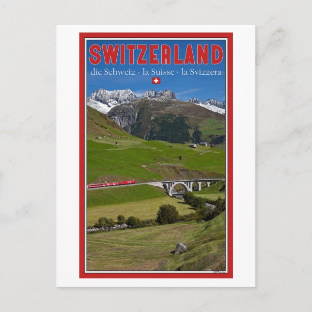 Train Ride through the Swiss Alps Postcard (Front)