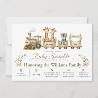 Train Safari Big Sister Baby Sprinkle Invite