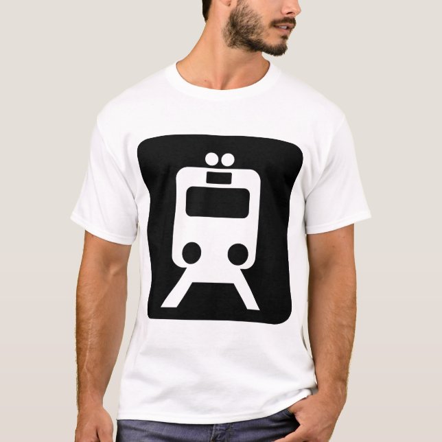Train Sign - Black T-Shirt (Front)
