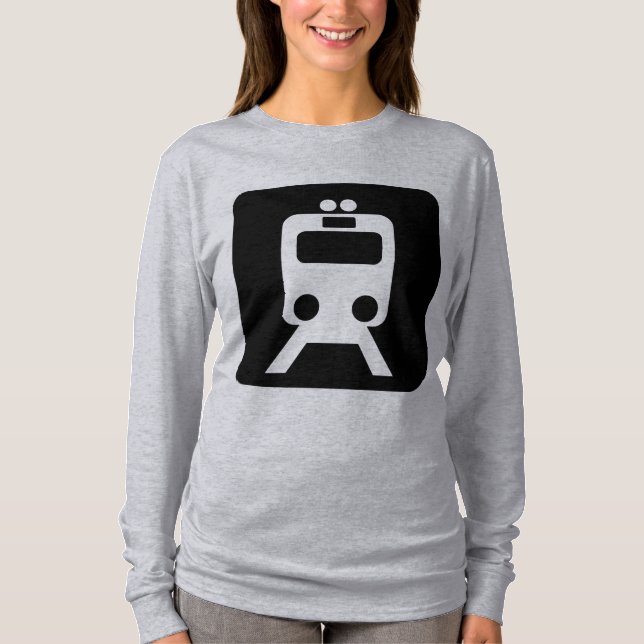 Train Sign - Black T-Shirt (Front)