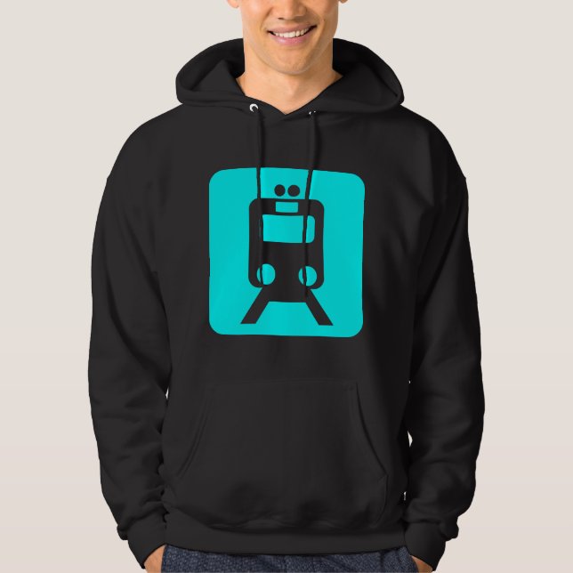Train Sign - Cyan Hoodie (Front)