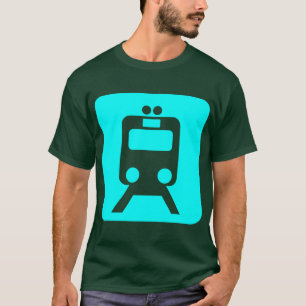 Train Sign - Cyan T-Shirt