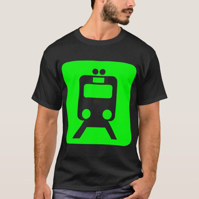 Train Sign - Green T-Shirt (Front)