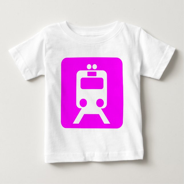 Train Sign - Magenta Baby T-Shirt (Front)