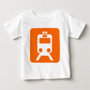 Train Sign - Orange Baby T-Shirt