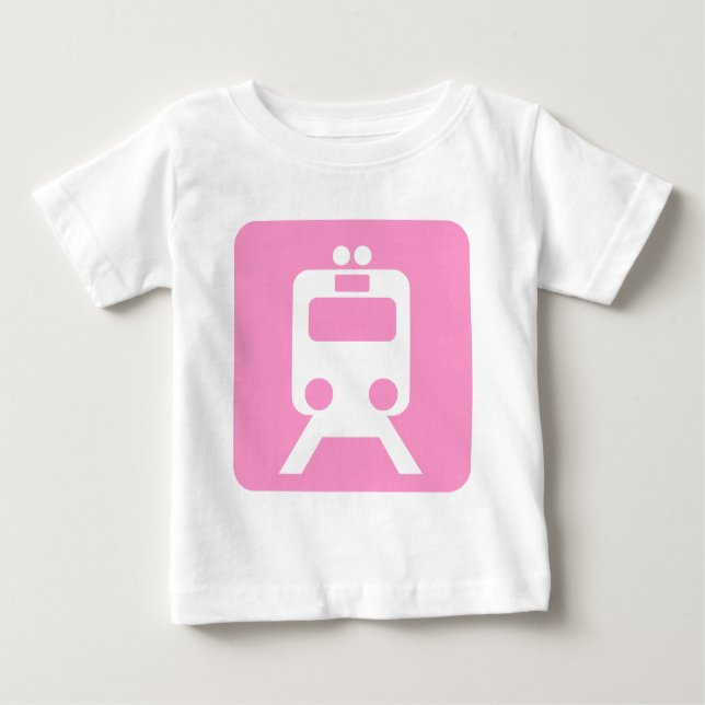 Train Sign - Pink Baby T-Shirt (Front)