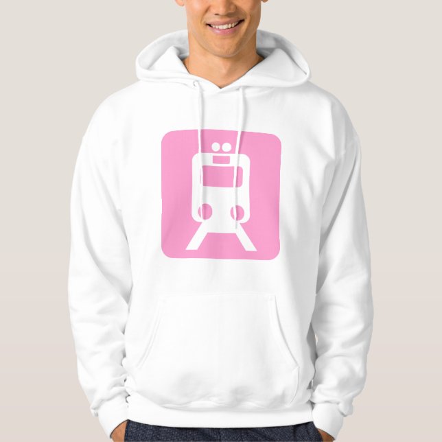 Train Sign - Pink Hoodie (Front)