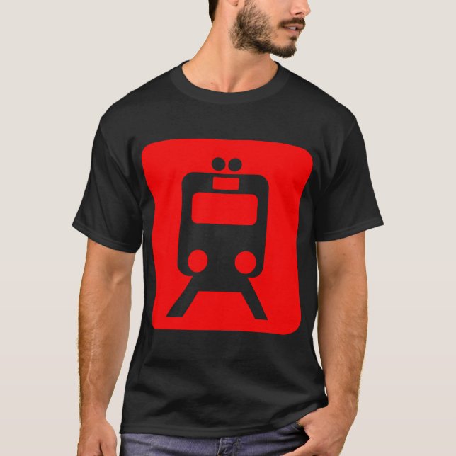 Train Sign - Red T-Shirt (Front)