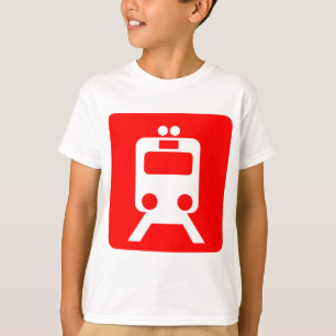 Train Sign - Red T-Shirt