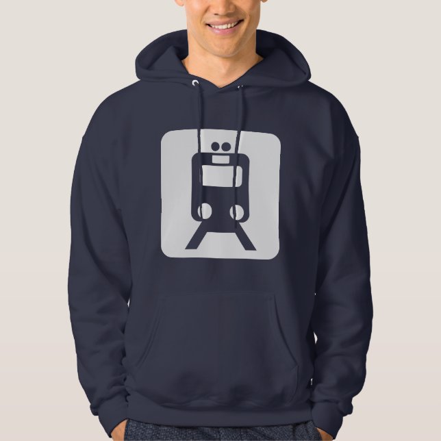 Train Sign - White Hoodie (Front)