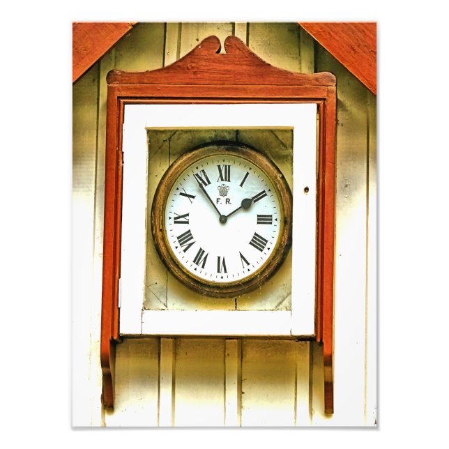 TRAIN STATION  CLOCK PHOTO PRINT (Front)