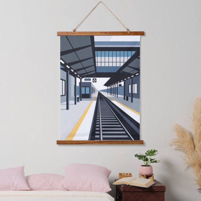 Train Station Hanging Tapestry (Bedroom)
