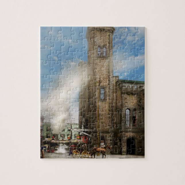Train Station - Look out for the train 1910 Jigsaw Puzzle (Vertical)