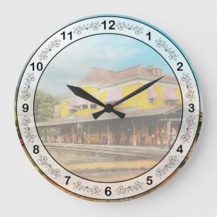 Train Station - The people you meet 1890 Large Clock