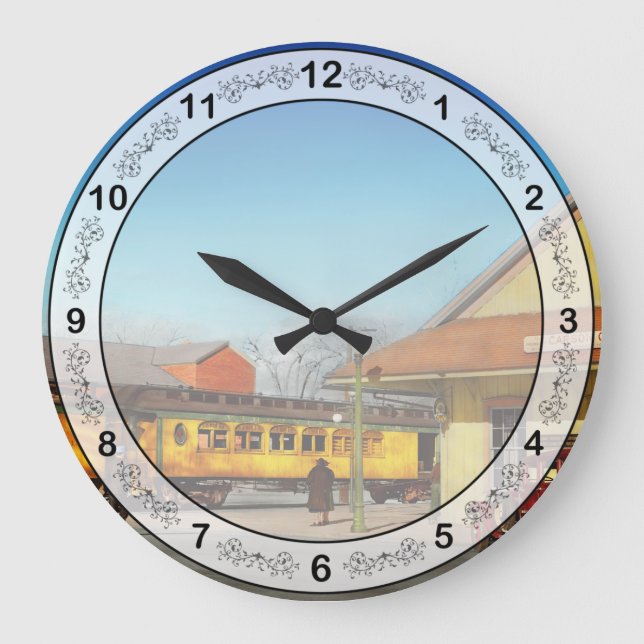 Train Station - The Virginia & Truckee 1940 Large Clock (Front)