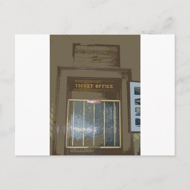 Train Station Ticket Window Postcard (Front)