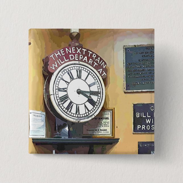 TRAIN STATIONS 15 CM SQUARE BADGE (Front)