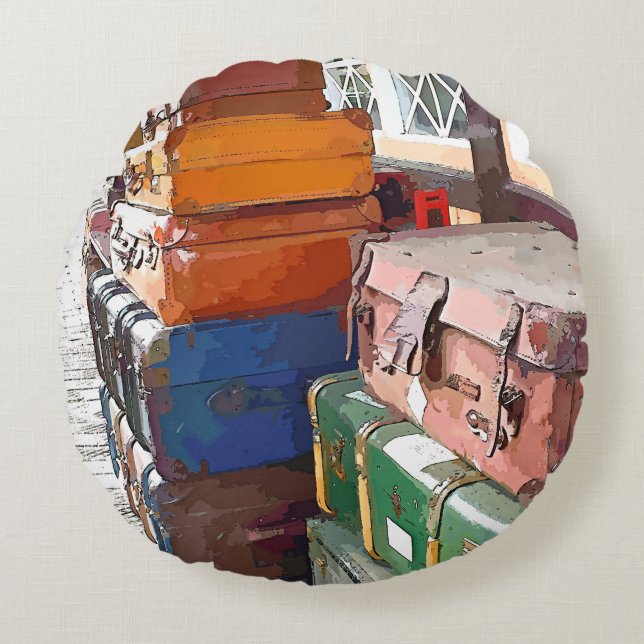 TRAIN STATIONS ROUND CUSHION (Front)